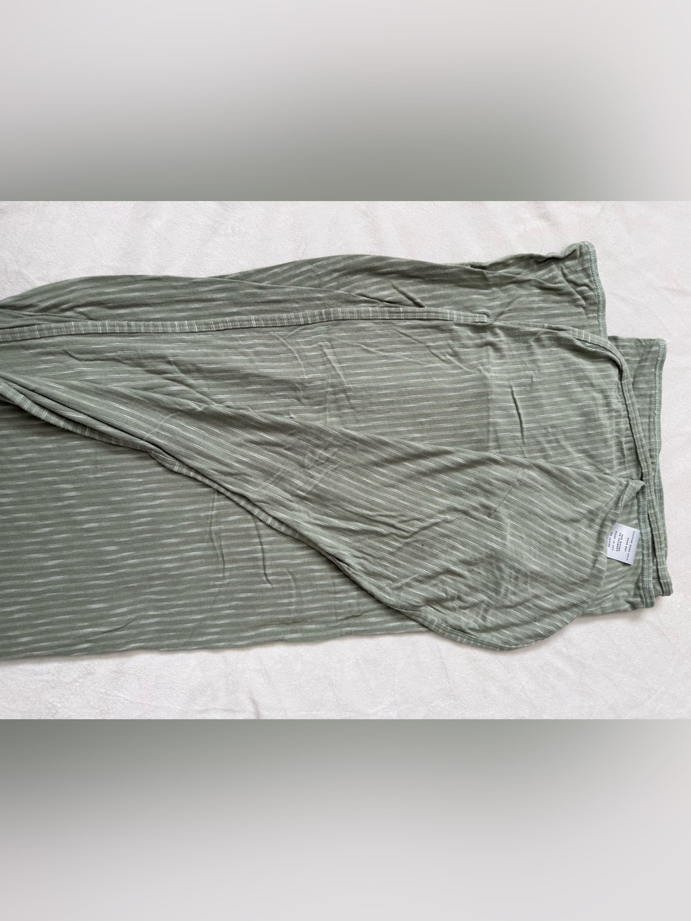 Lou Lou Striped Swaddle Blanket in Sage Green